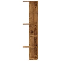 vidaXL Wand-Eckregal Altholz-Optik 36,5x36,5x140 cm Holzwerkstoff