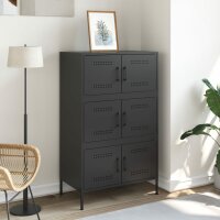 vidaXL Highboard Schwarz 68x39x113 cm Stahl