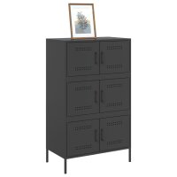 vidaXL Highboard Schwarz 68x39x113 cm Stahl