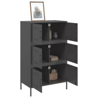 vidaXL Highboard Schwarz 68x39x113 cm Stahl