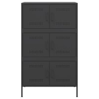 vidaXL Highboard Schwarz 68x39x113 cm Stahl