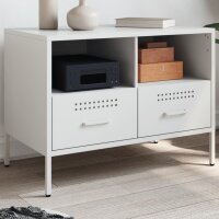 vidaXL TV-Schrank Wei&szlig; 68x39x50,5 cm Kaltgewalzter Stahl