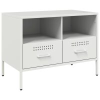 vidaXL TV-Schrank Wei&szlig; 68x39x50,5 cm Kaltgewalzter Stahl