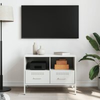 vidaXL TV-Schrank Wei&szlig; 68x39x50,5 cm Kaltgewalzter Stahl