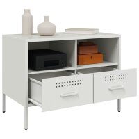 vidaXL TV-Schrank Wei&szlig; 68x39x50,5 cm Kaltgewalzter Stahl