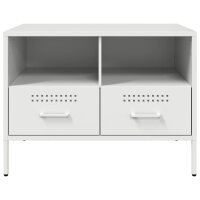 vidaXL TV-Schrank Wei&szlig; 68x39x50,5 cm Kaltgewalzter Stahl