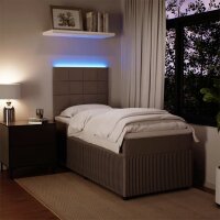 vidaXL Boxspringbett mit Matratze Hellgrau 100x200 cm Samt