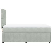 vidaXL Boxspringbett mit Matratze Hellgrau 100x200 cm Samt