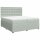 vidaXL Boxspringbett mit Matratze Hellgrau 200x200 cm Samt