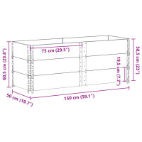 vidaXL Pflanzkasten Grau 150x50 cm Massivholz Kiefer