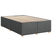 vidaXL Boxspringbett mit Matratze Dunkelgrau 120x200 cm Stoff