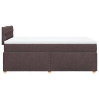 vidaXL Boxspringbett mit Matratze Dunkelbraun 120x200 cm Stoff