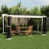 vidaXL Pavillon mit Netzw&auml;nden Creme 4x3 m Stahl