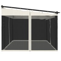 vidaXL Pavillon mit Netzw&auml;nden Creme 4x3 m Stahl