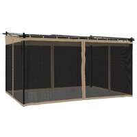 vidaXL Pavillon mit Netzw&auml;nden Taupe 4x3 m Stahl