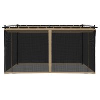 vidaXL Pavillon mit Netzw&auml;nden Taupe 4x3 m Stahl