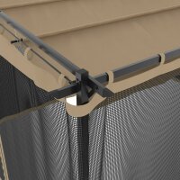 vidaXL Pavillon mit Netzw&auml;nden Taupe 4x3 m Stahl