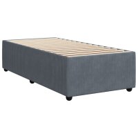 vidaXL Boxspringbett mit Matratze Dunkelgrau 90x200 cm Samt