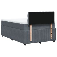 vidaXL Boxspringbett mit Matratze Dunkelgrau 120x190 cm Samt