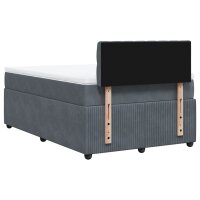 vidaXL Boxspringbett mit Matratze Dunkelgrau 120x200 cm Samt