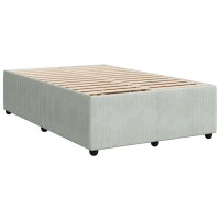 vidaXL Boxspringbett mit Matratze Hellgrau 120x200 cm Samt