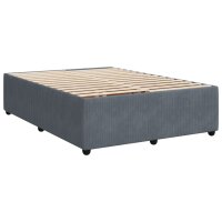 vidaXL Boxspringbett mit Matratze Dunkelgrau 140x190 cm Samt