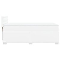 vidaXL Boxspringbett mit Matratze Wei&szlig; 80x200 cm Kunstleder