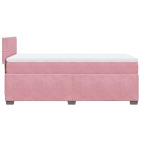 vidaXL Boxspringbett mit Matratze Rosa 80x200 cm Samt