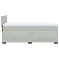 vidaXL Boxspringbett mit Matratze Hellgrau 100x200 cm Samt