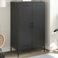 vidaXL Highboard Schwarz 68x39x113 cm Stahl