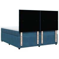 vidaXL Boxspringbett mit Matratze Blau 200x200 cm Samt