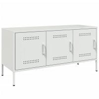 vidaXL TV-Schrank Wei&szlig; 100,5x39x50,5 cm Stahl