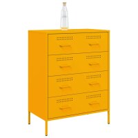 vidaXL Sideboard Senfgelb 68x39x89 cm Stahl