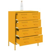 vidaXL Sideboard Senfgelb 68x39x89 cm Stahl