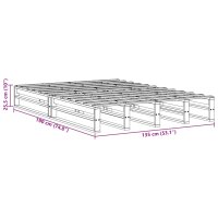 vidaXL Massivholzbett ohne Matratze 135x190 cm Kiefernholz