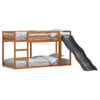 vidaXL Etagenbett mit Rutsche &amp; Leiter Wachsbraun 90x190cm Kiefernholz