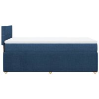 vidaXL Boxspringbett mit Matratze Blau 90x190 cm Stoff