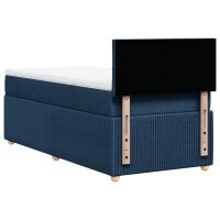 vidaXL Boxspringbett mit Matratze Blau 90x190 cm Stoff