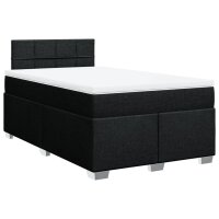 vidaXL Boxspringbett mit Matratze Schwarz 120x190 cm Stoff