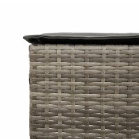 vidaXL 7-tlg. Gartenbar-Set mit Kissen Grau Poly Rattan