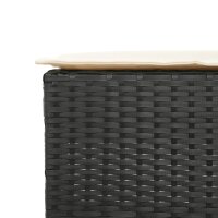 vidaXL 7-tlg. Gartenbar-Set mit Kissen Schwarz Poly Rattan