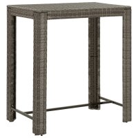 vidaXL 7-tlg. Gartenbar-Set mit Kissen Grau Poly Rattan