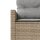 vidaXL Gartensofa mit Kissen Halbrund Beige Poly-Rattan