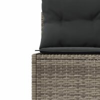 vidaXL Gartensofa mit Kissen Rund Grau Poly Rattan