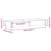 vidaXL Paletten-Aufsatzrahmen Braun 150x50 cm Massivholz Kiefer