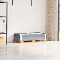 vidaXL Paletten-Aufsatzrahmen Grau 100x50 cm Massivholz...