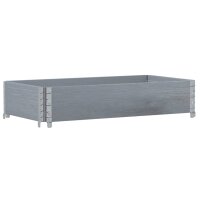 vidaXL Paletten-Aufsatzrahmen Grau 100x50 cm Massivholz...