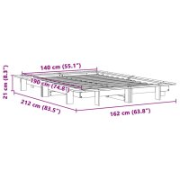 vidaXL Massivholzbett ohne Matratze Wachsbraun 140x190 cm Kiefernholz