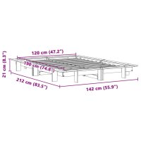 vidaXL Massivholzbett ohne Matratze Wei&szlig; 120x190 cm Kiefernholz