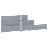 vidaXL Paletten-Aufsatzrahmen 3-fach Grau 120x80 cm Massivholz Kiefer